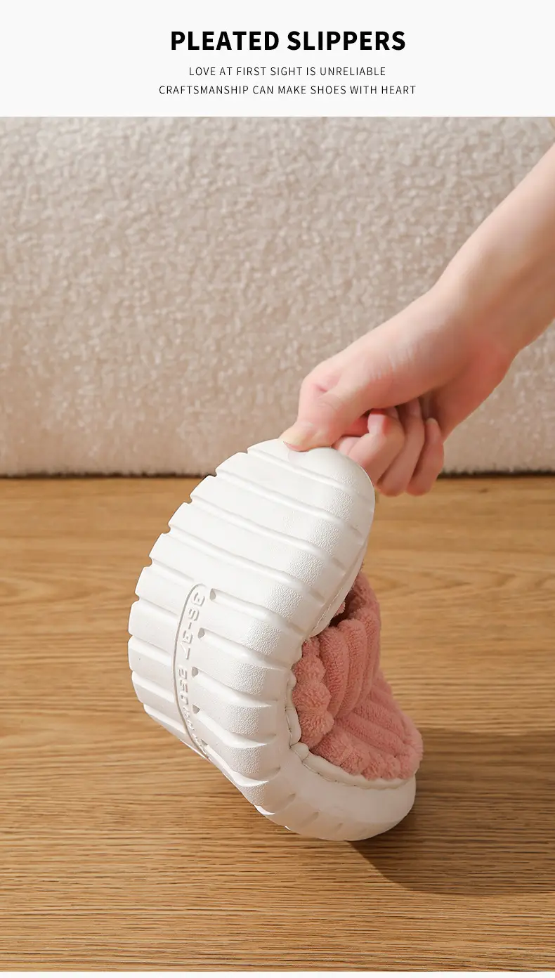 Cross-border New Corduroy Cotton Slippers Women's Household Wholesale Spring and Autumn Home Warm Indoor EVA Thick Bottom Cotton Slippers — feature 8