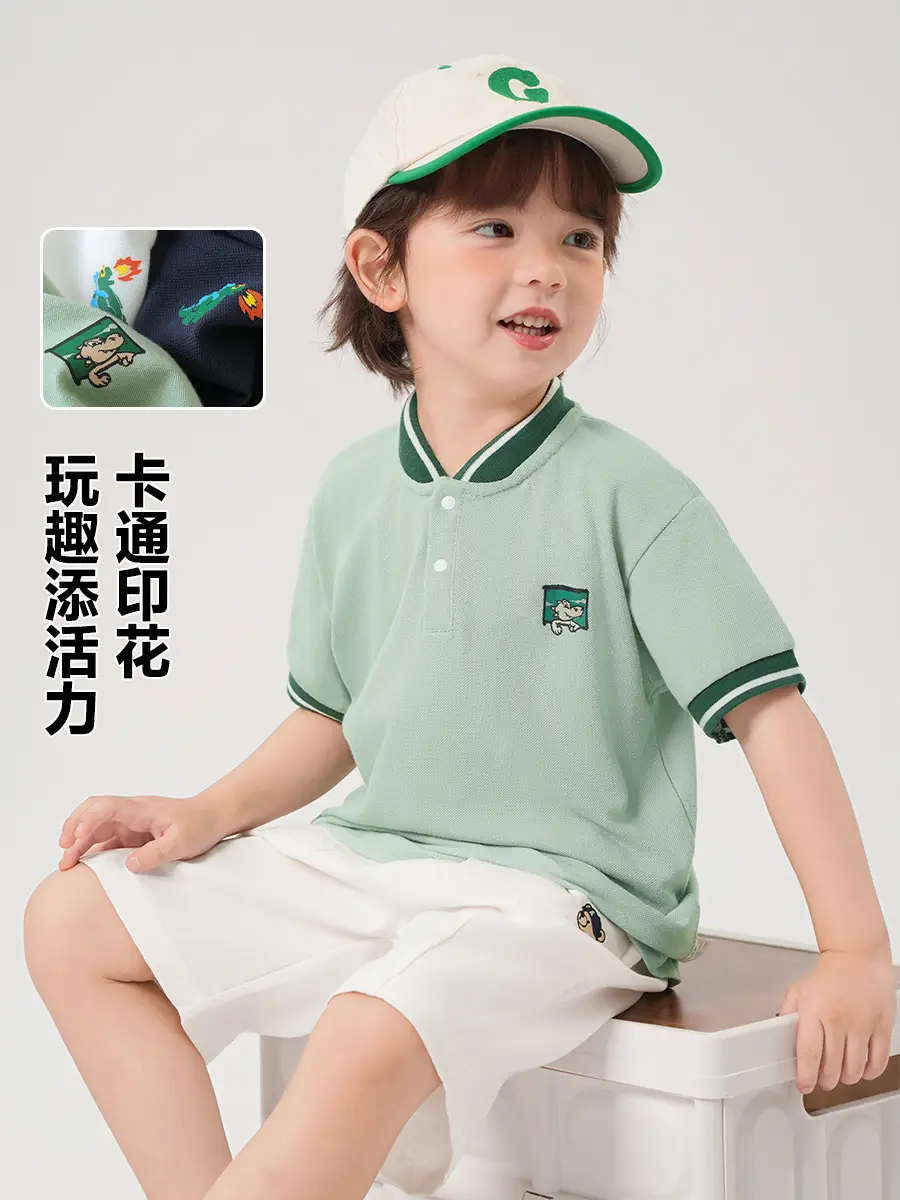 Right European Boys Polo Shirt Short Sleeve Summer Kids - Image 12