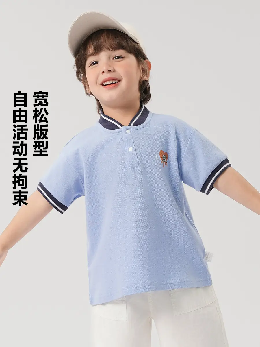 Right European Boys Polo Shirt Short Sleeve Summer Kids - Image 13