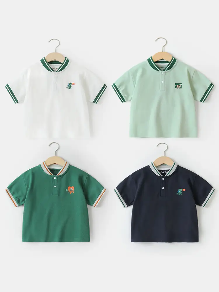 Right European Boys Polo Shirt Short Sleeve Summer Kids - Image 14