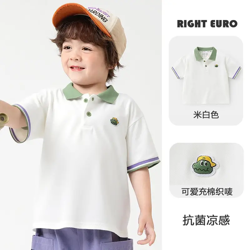 Right European Boys Polo Shirt Short Sleeve Summer Kids - Image 10