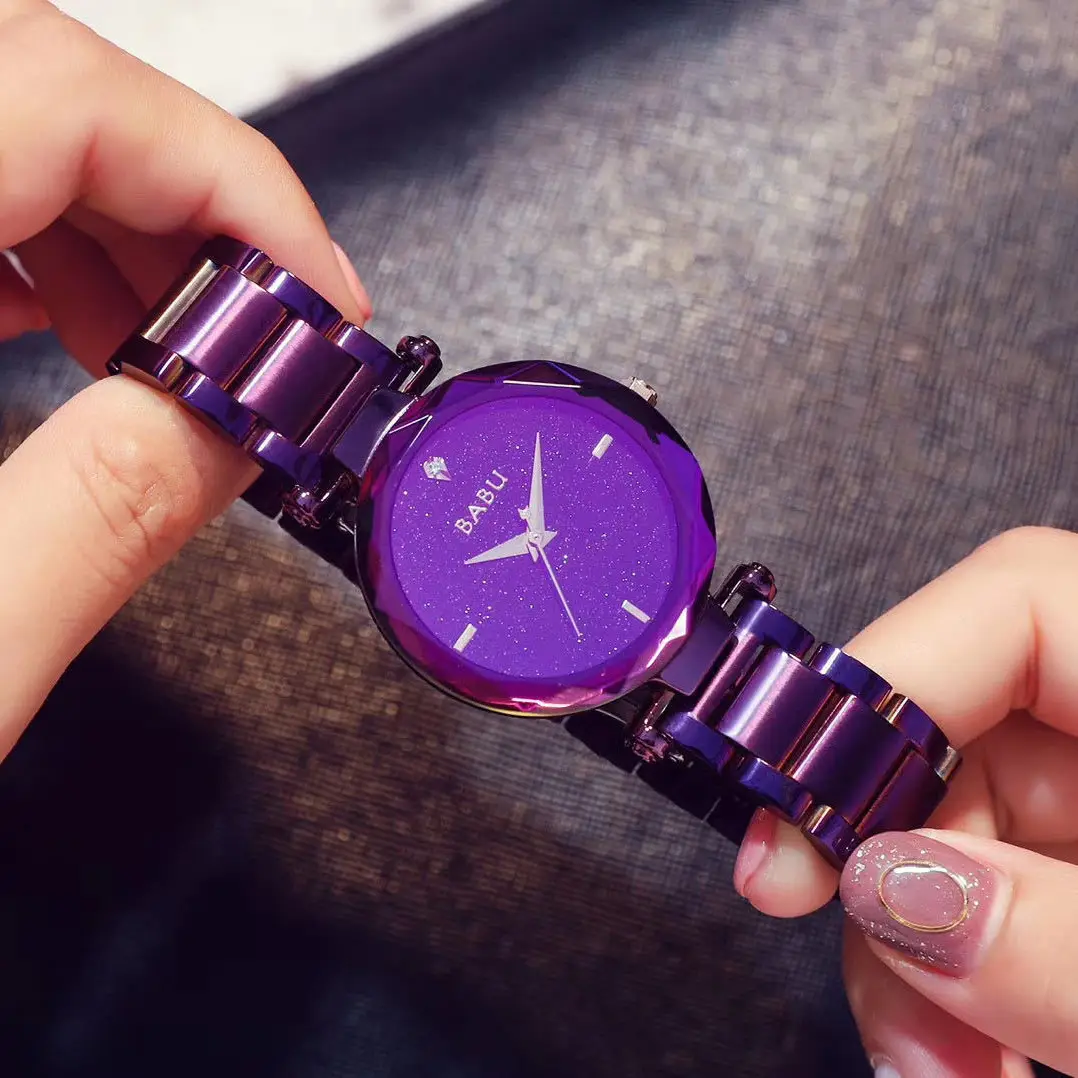 Women's Starry Sky Quartz Watch Rose Gold Steel Band — feature 6