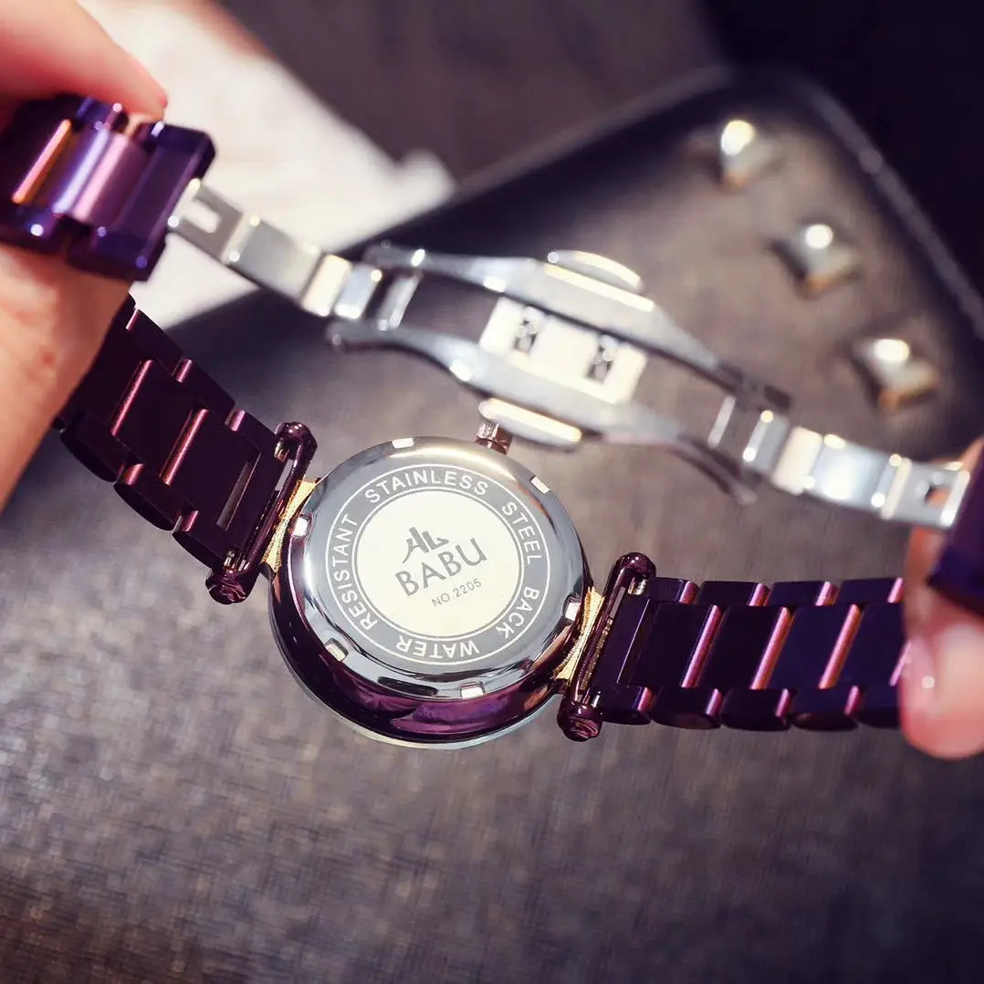 Women's Starry Sky Quartz Watch Rose Gold Steel Band — feature 7