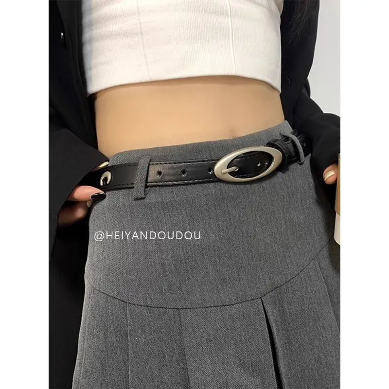 Vintage Belt for Women's Ins Style All-match Black - Image 3