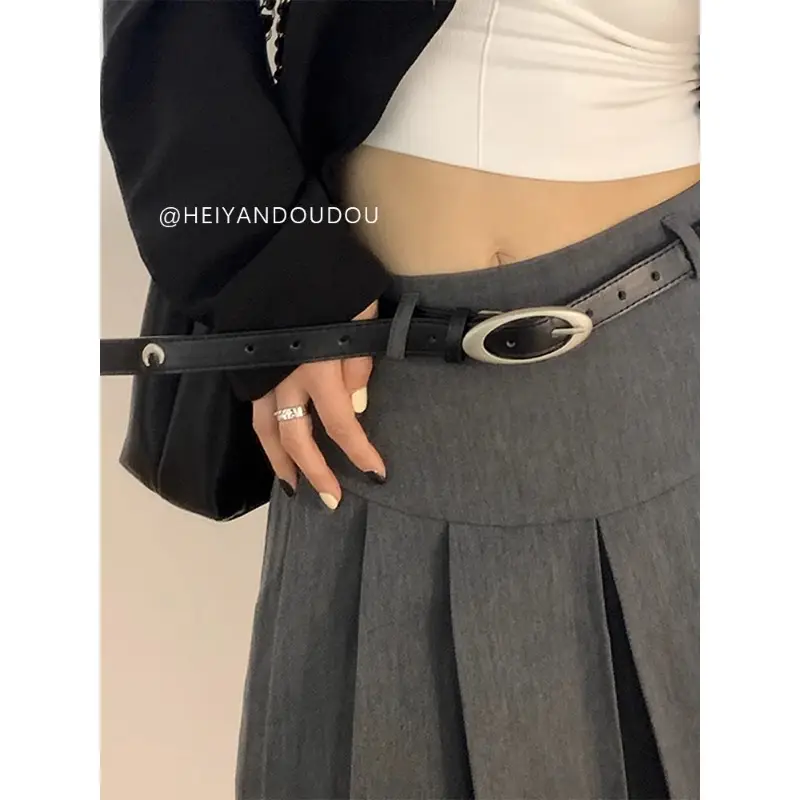 Vintage Belt for Women's Ins Style All-match Black - Image 4