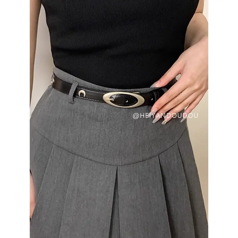 Vintage Belt for Women's Ins Style All-match Black - Image 5