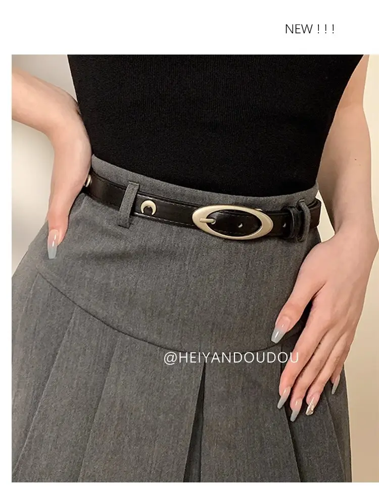 Vintage Belt for Women's Ins Style All-match Black — feature 2