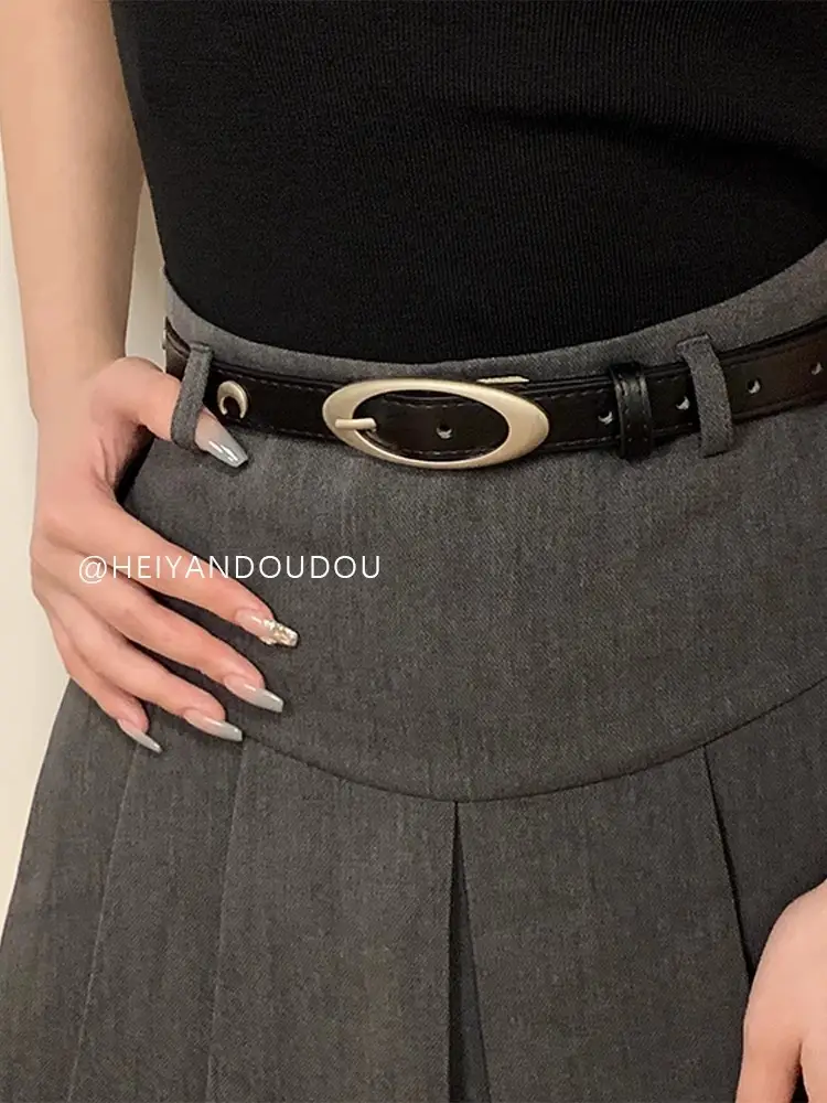 Vintage Belt for Women's Ins Style All-match Black — feature 3
