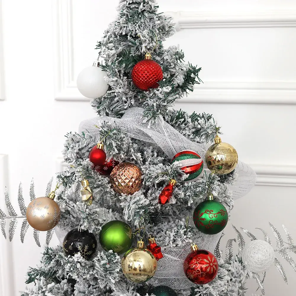 New Christmas Ball Decor Set 44pcs Painted Plated 6cm