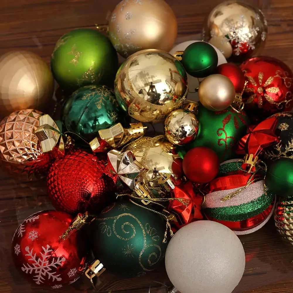 New Christmas Ball Decor Set 44pcs Painted Plated 6cm - Image 27