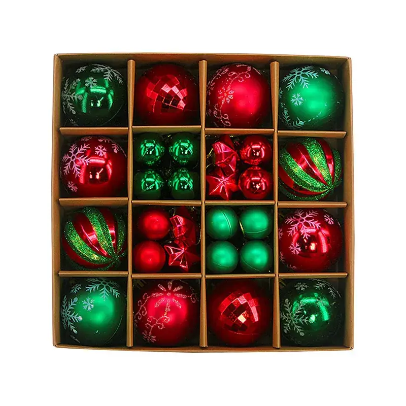 New Christmas Ball Decor Set 44pcs Painted Plated 6cm - Image 29
