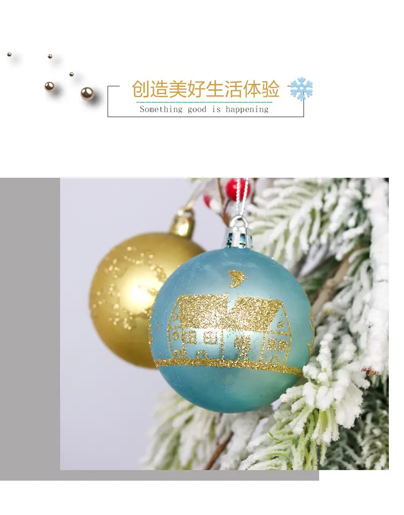 New Christmas Ball Decor Set 44pcs Painted Plated 6cm — feature 11