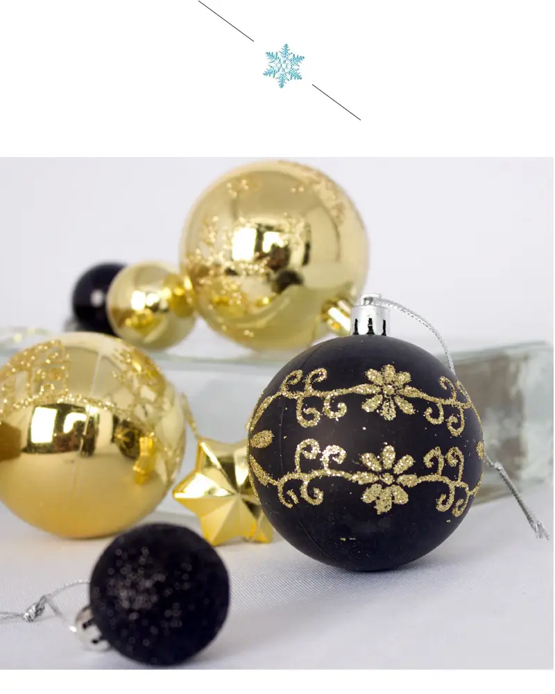 New Christmas Ball Decor Set 44pcs Painted Plated 6cm — feature 12