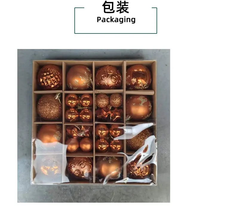 New Christmas Ball Decor Set 44pcs Painted Plated 6cm — feature 14