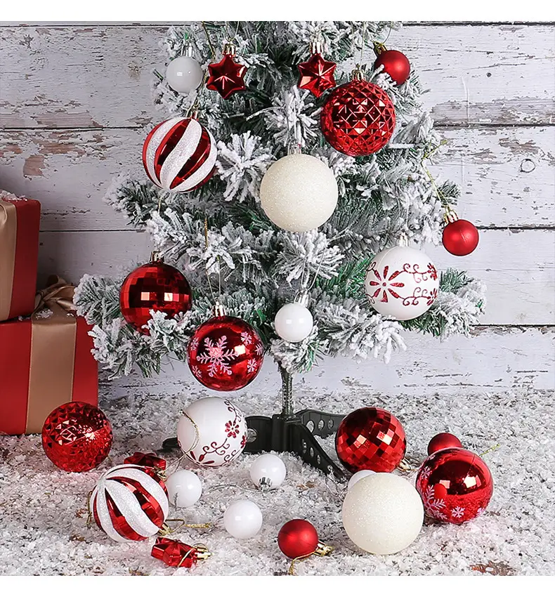 New Christmas Ball Decor Set 44pcs Painted Plated 6cm — feature 7
