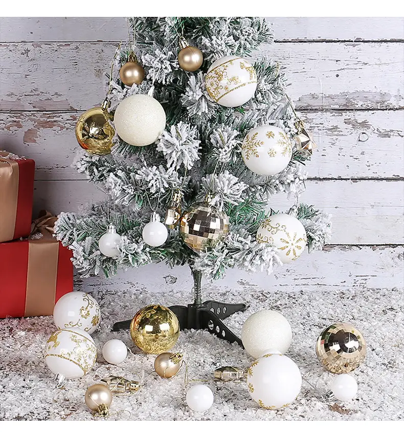 New Christmas Ball Decor Set 44pcs Painted Plated 6cm — feature 9