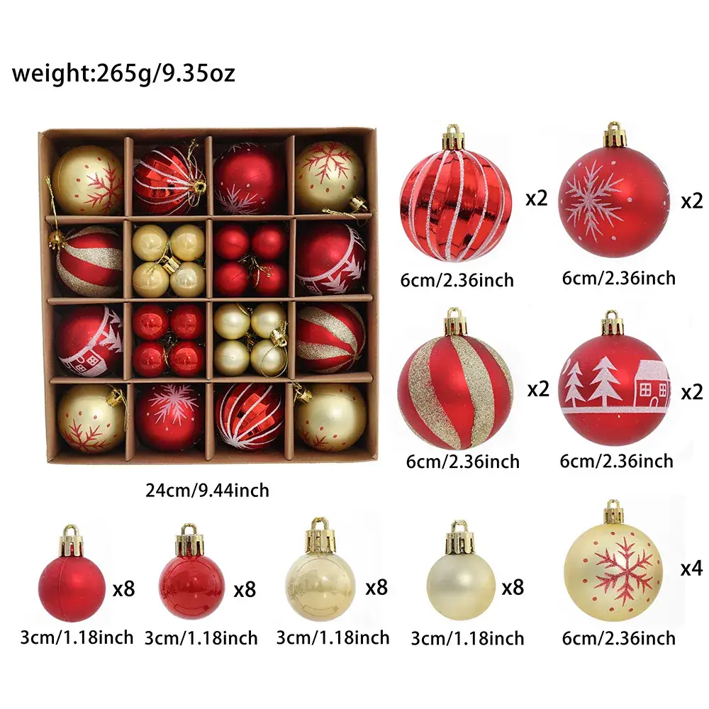 New Christmas Decoration Gift Box with Painted Balls