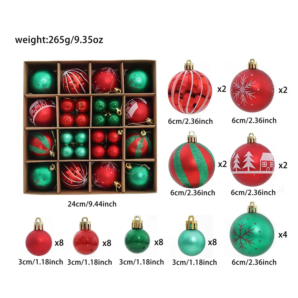 New Christmas Decoration Gift Box with Painted Balls