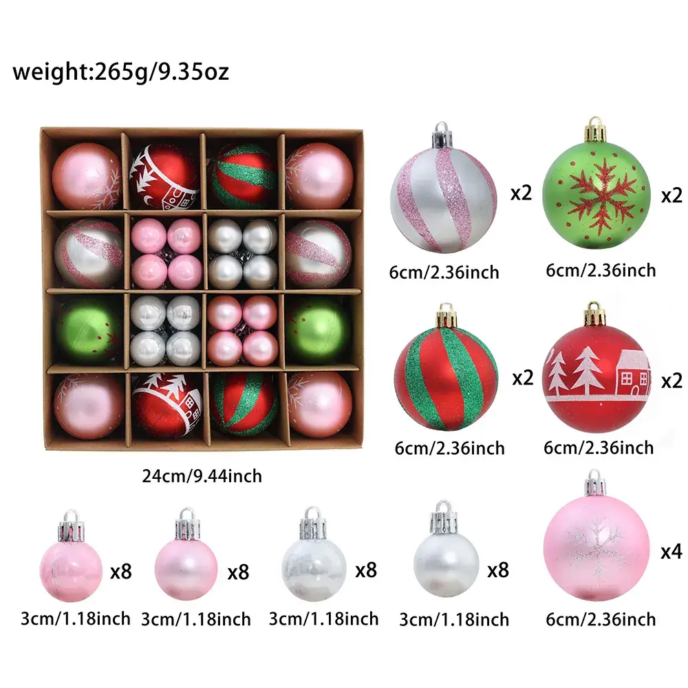 New Christmas Decoration Gift Box with Painted Balls