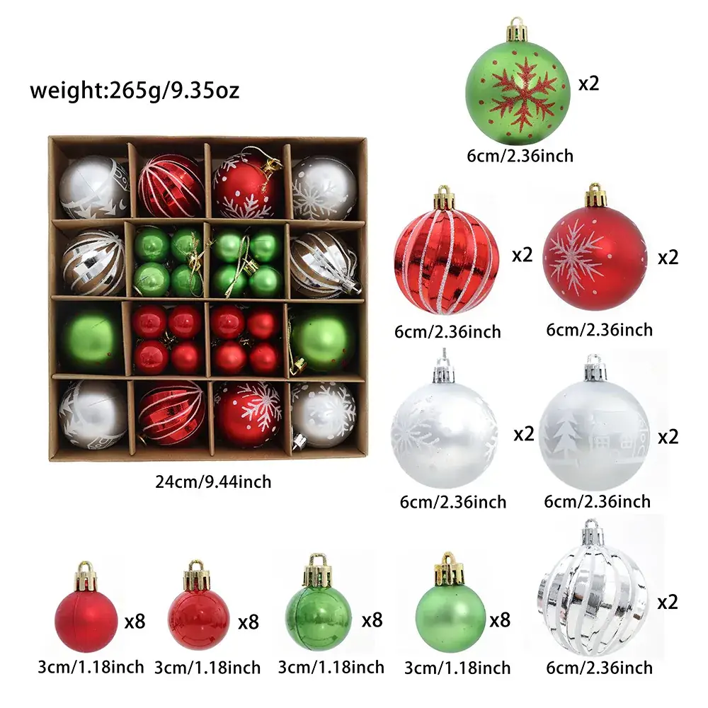New Christmas Decoration Gift Box with Painted Balls