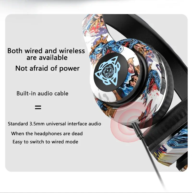 True Wireless Bluetooth Headset P35 Cross Border Graffiti Design - Image 7