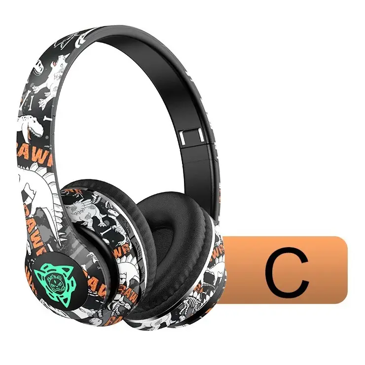 True Wireless Bluetooth Headset P35 Cross Border Graffiti Design - Image 9