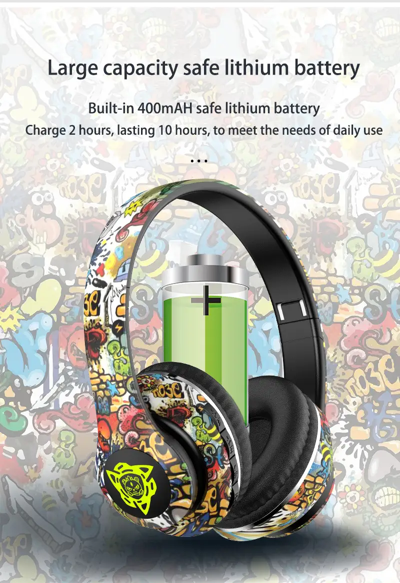 True Wireless Bluetooth Headset P35 Cross Border Graffiti Design β feature 10