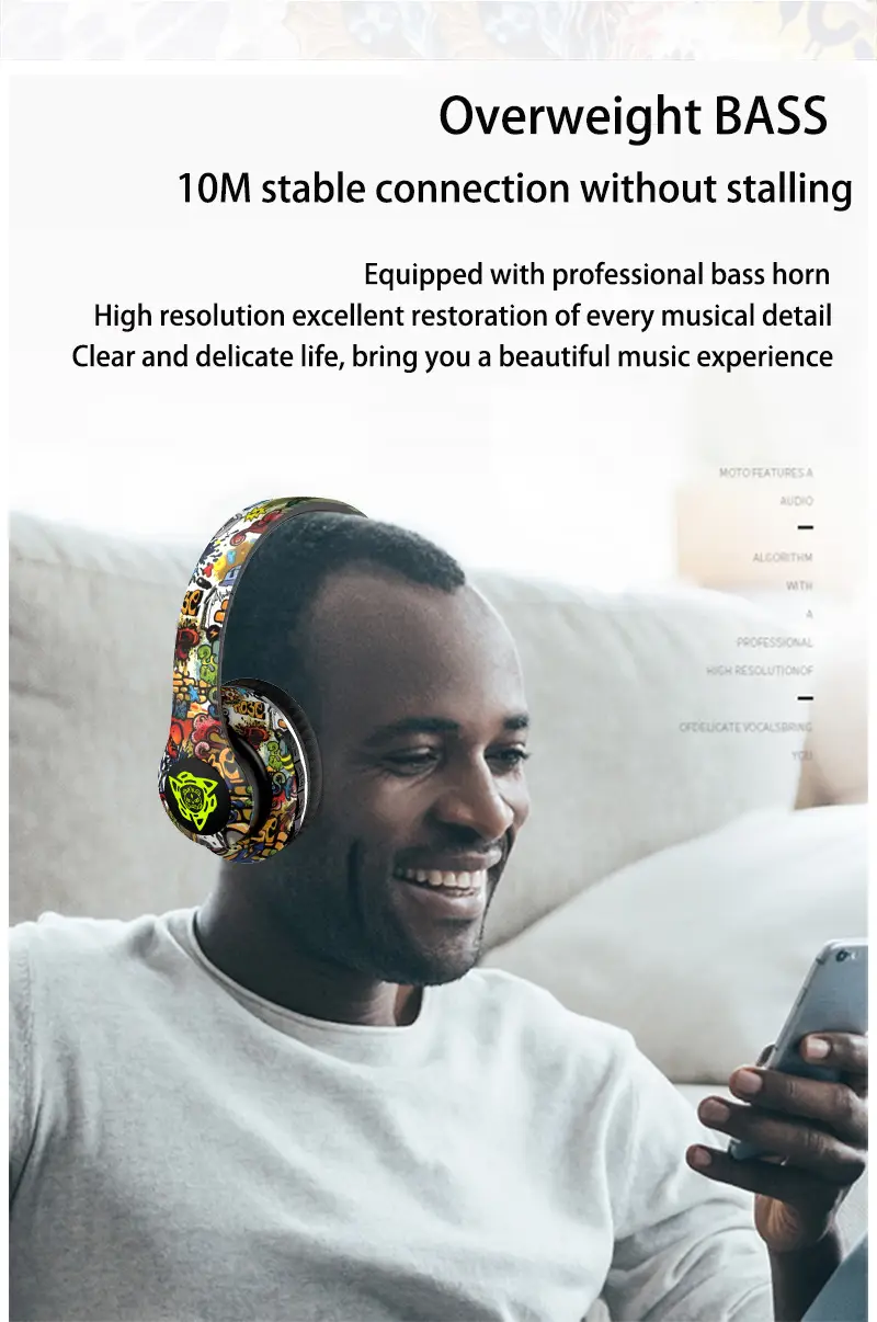True Wireless Bluetooth Headset P35 Cross Border Graffiti Design β feature 5