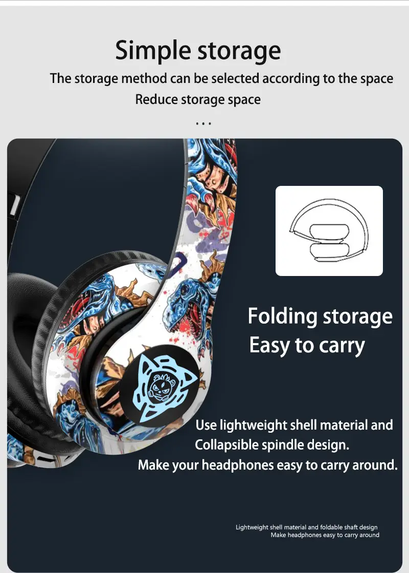 True Wireless Bluetooth Headset P35 Cross Border Graffiti Design β feature 9
