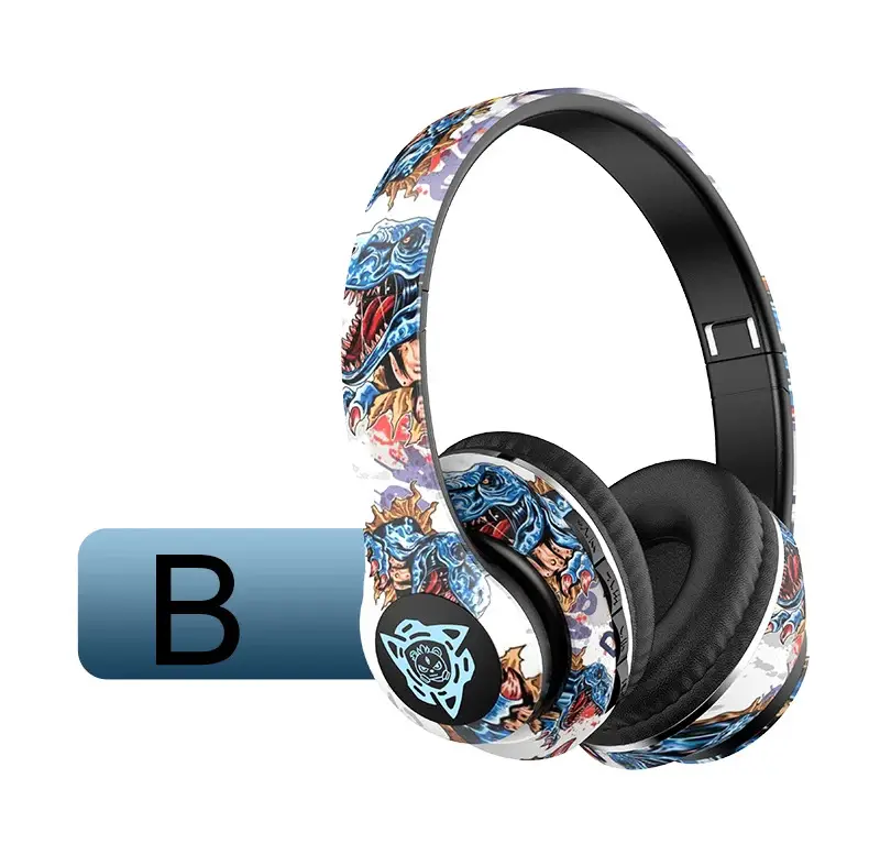 True Wireless Bluetooth Headset P35 Cross Border Graffiti Design - Image 2