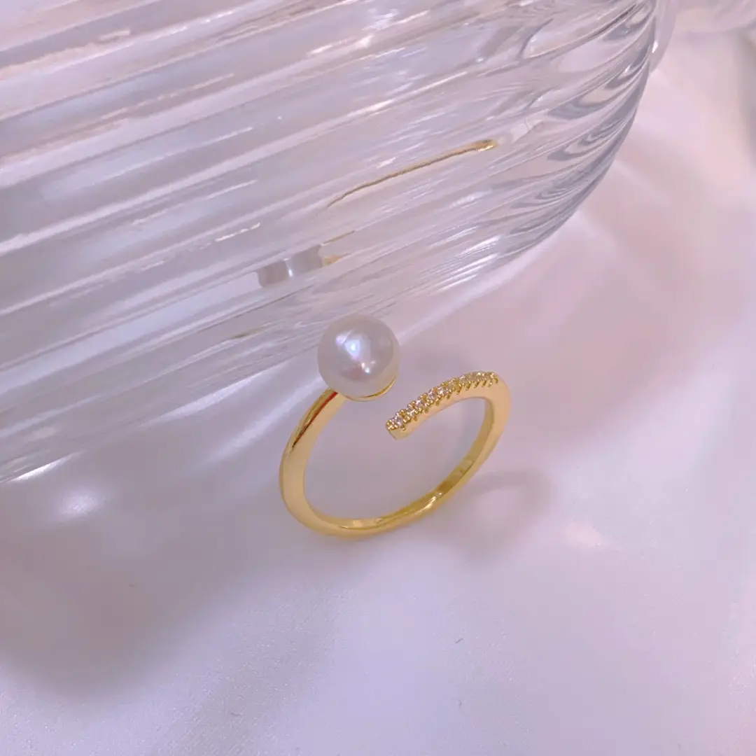 Gold Pearl Adjustable Ring for Girls Gift - Image 5