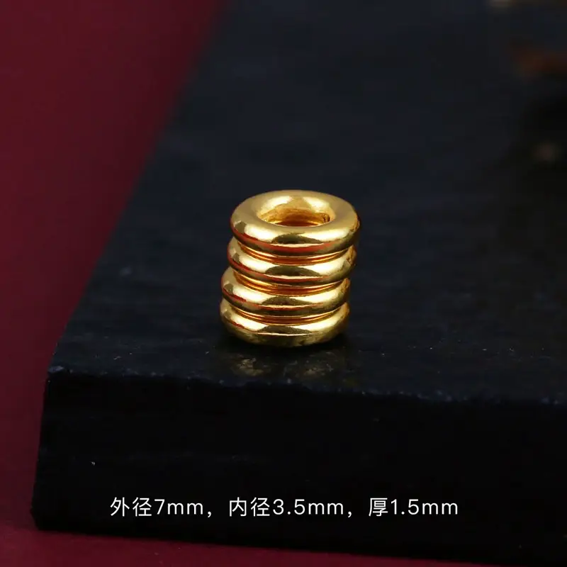 Pure Gold 3D Hard Gold Separator Beads Bracelet for Men Women - Image 9