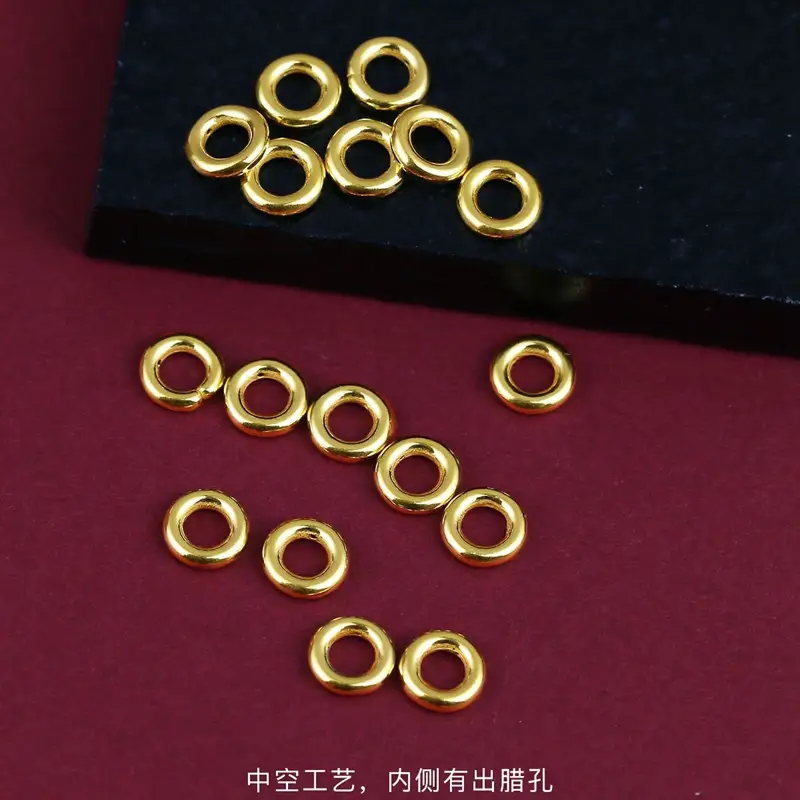 Pure Gold 3D Hard Gold Separator Beads Bracelet for Men Women - Image 10