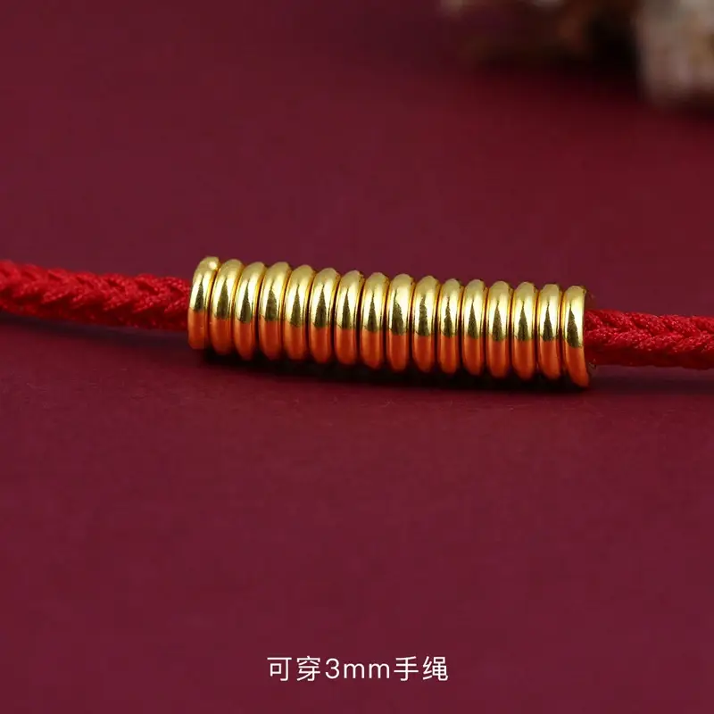 Pure Gold 3D Hard Gold Separator Beads Bracelet for Men Women - Image 11