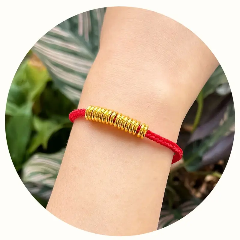 Pure Gold 3D Hard Gold Separator Beads Bracelet for Men Women - Image 12