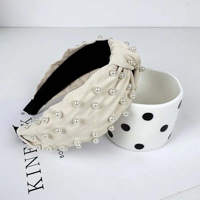 Pearl Beaded Cranial Top Headband for Women - Image 5