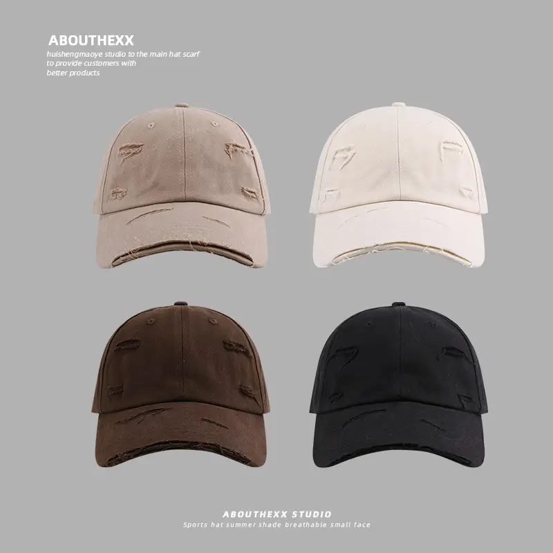 Men Ripped Baseball Cap Grey Unisex 2024 - Image 9