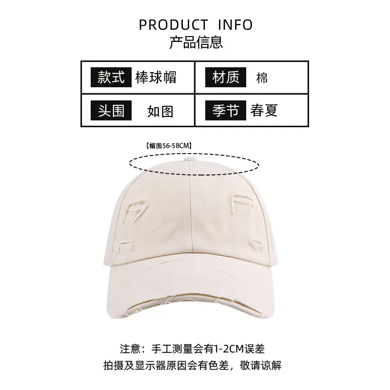 Men Ripped Baseball Cap Grey Unisex 2024 - Image 11