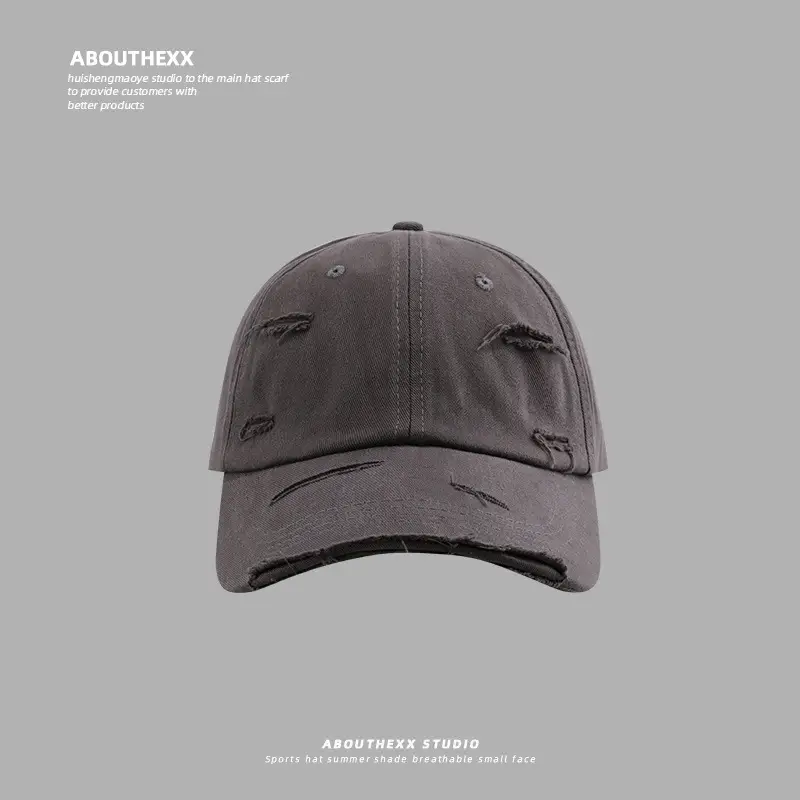 Men Ripped Baseball Cap Grey Unisex 2024 - Image 5