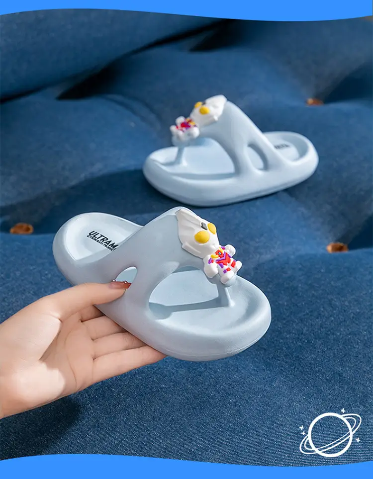 Ultraman Boys Cartoon Flip Flops Blue Light — feature 17