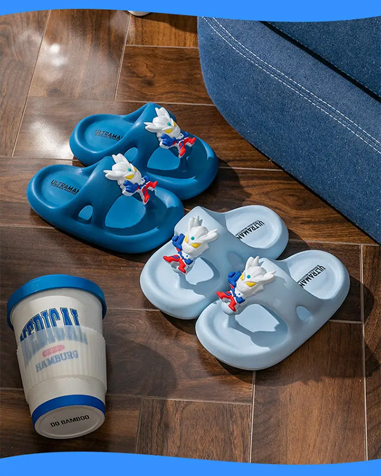 Ultraman Boys Cartoon Flip Flops Blue Light — feature 19