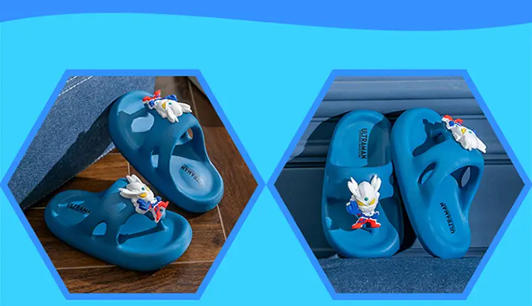 Ultraman Boys Cartoon Flip Flops Blue Light — feature 22