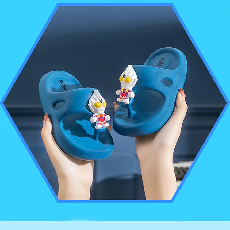 Ultraman Boys Cartoon Flip Flops Blue Light — feature 25
