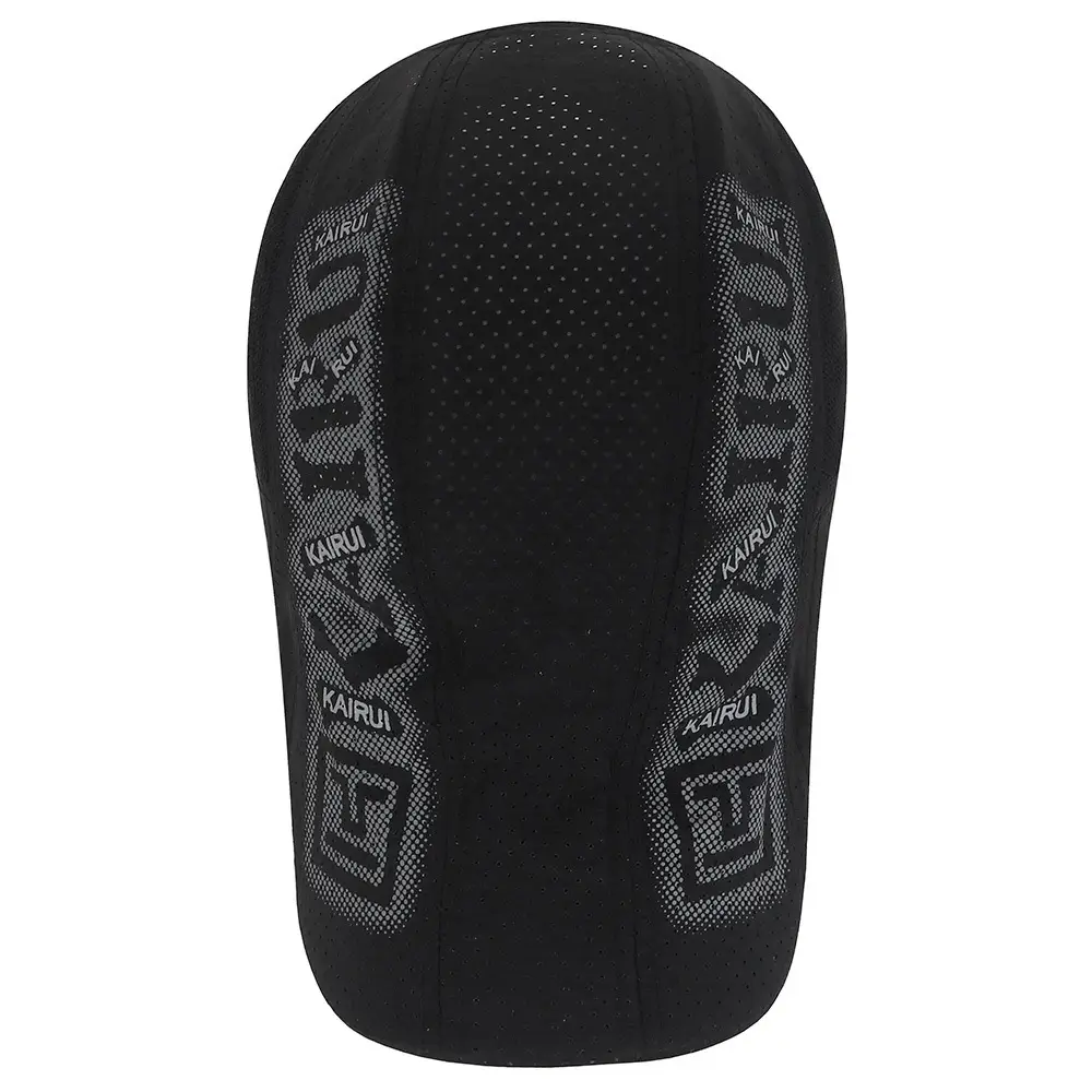 Men's Black Mesh Peaked Cap with Punched Design
