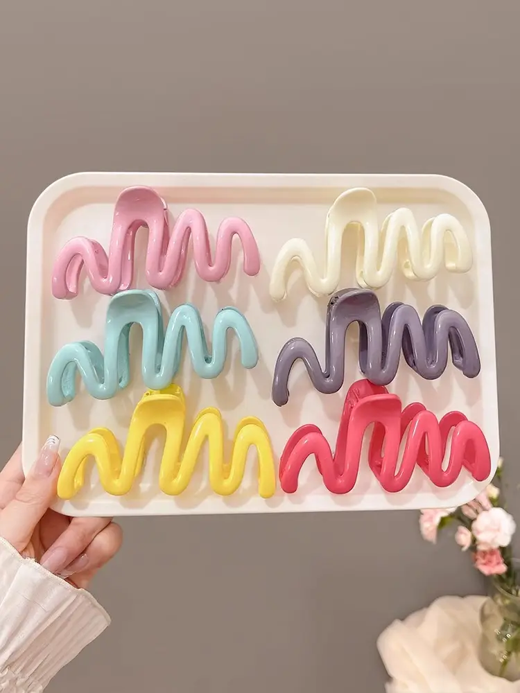 Wavy Hair Clip for Girls Yellow Blue — feature 6