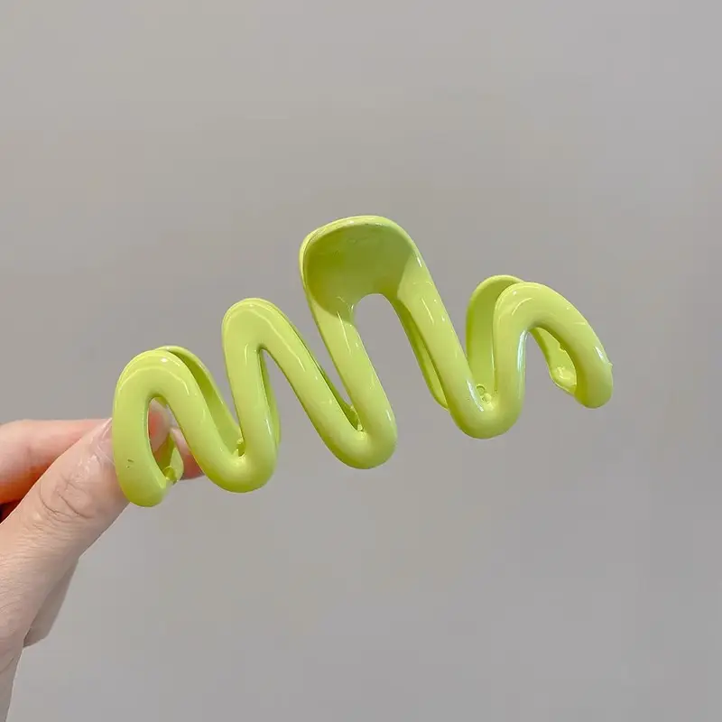 Wavy Hair Clip for Girls Yellow Blue - Image 2