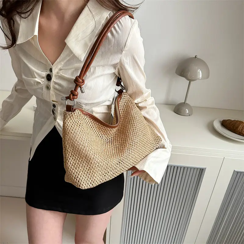 Beach Straw Shoulder Bag 2024 Western Style - Image 6