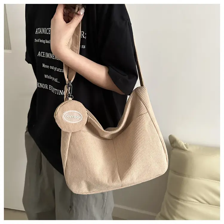 Corduroy Shoulder Crossbody Bag Women Brown 2024 - Image 9