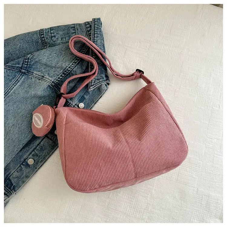Corduroy Shoulder Crossbody Bag Women Brown 2024 - Image 4