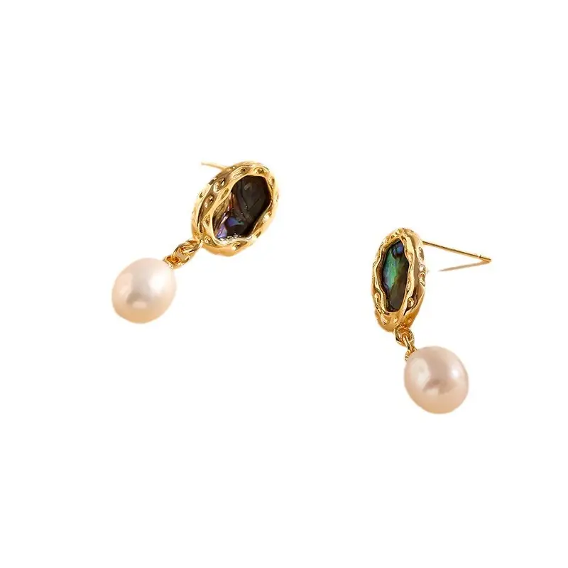 18k Gold Pearl Earrings for Women - Image 5